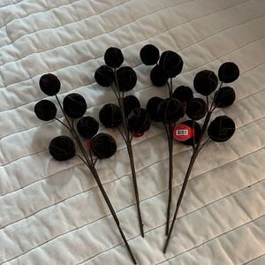 Black Decorative Ball Stems dark brown (4) NWT